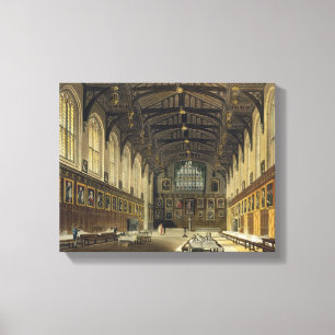 Interior of the Hall of Christ Church, illustratio Canvas Print