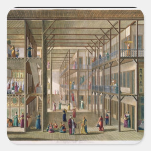 Interior of the Harem of the Great Lord of Constan Square Sticker