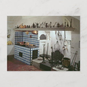 Interior of the kitchen of the Hotel de Cabris Postcard