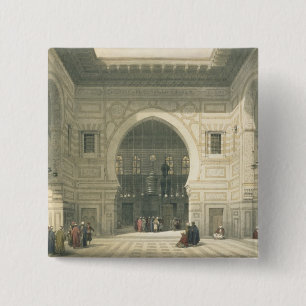 Interior of the Mosque of Sultan Hasan, Cairo, fro 2 Inch Square Button