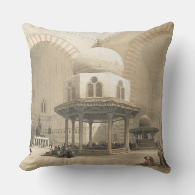 Interior of the Mosque of the Sultan El Ghoree, Ca Throw Pillow (Front)