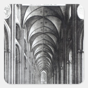 Interior of the Nave of St. Paul's, 1658 Square Sticker