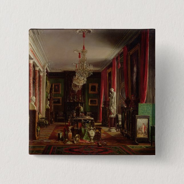 Interior of the Office of Alfred Emilien 2 Inch Square Button (Front)
