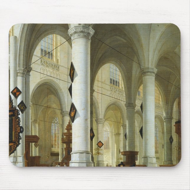 Interior of the Oude Kerk in Delft Mouse Pad (Front)