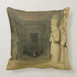 Interior of the Temple of Abu Simbel, from "Egypt Throw Pillow