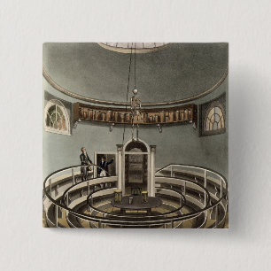 Interior of the Theatre of Anatomy, Cambridge, fro 2 Inch Square Button