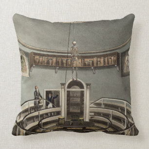 Interior of the Theatre of Anatomy, Cambridge, fro Throw Pillow