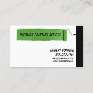 Interior Painting Service Green Stroke Design Card
