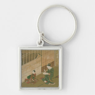 Interior scene, c.1730 keychain