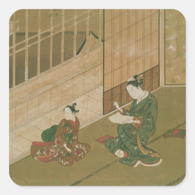 Interior scene, c.1730 square sticker (Front)