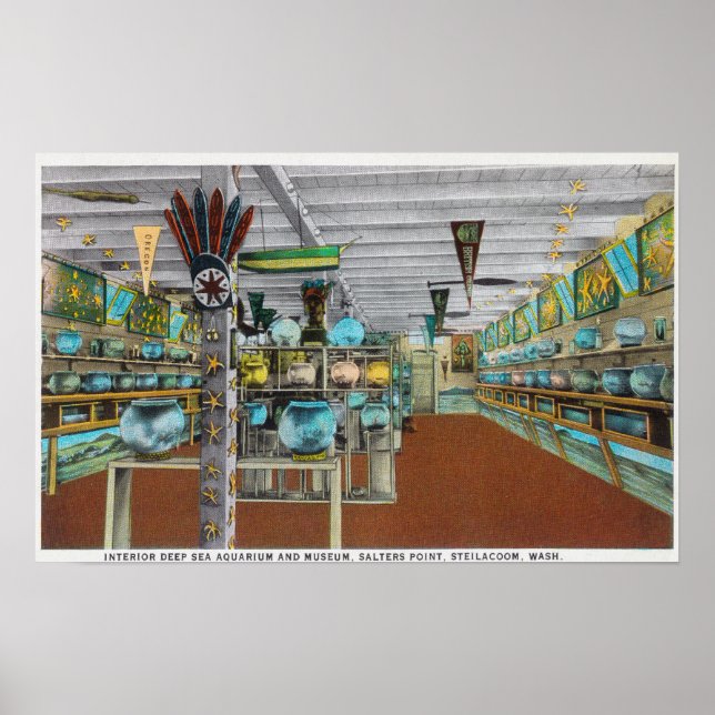 Interior View of Deep Sea Aquarium Poster (Front)
