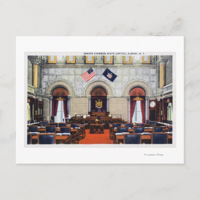 Interior View of State Capitol Senate Chamber Postcard (Front)