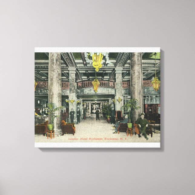 Interior View of the Hotel Rochester Lobby Canvas Print (Front)