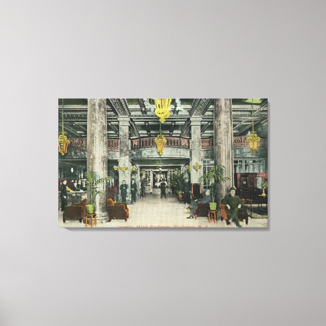 Interior View of the Hotel Rochester Lobby Canvas Print (Front)