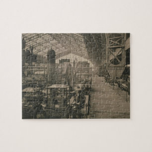 Interior view of the machinery hall, from 'L'Album Jigsaw Puzzle