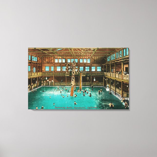 Interior View of the Swimming Baths Canvas Print (Front)