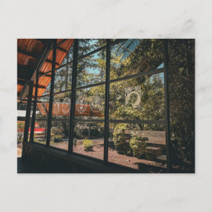 Interior Window View of Vibrant Mural Postcard