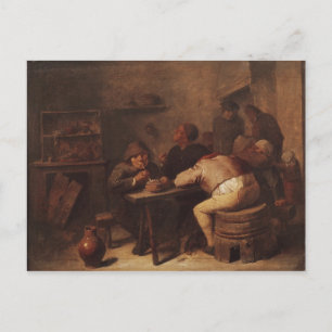 Interior with Smokers Postcard