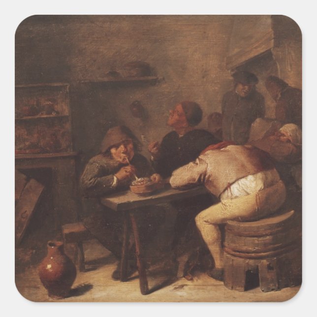 Interior with Smokers Square Sticker (Front)