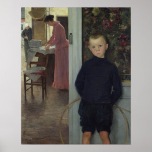 Interior with Women and a Child Poster