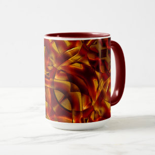 Interlacing of burnt orange tapes, sculpted effect mug