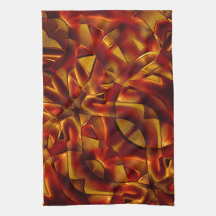 Interlacing of burnt orange ties kitchen towel