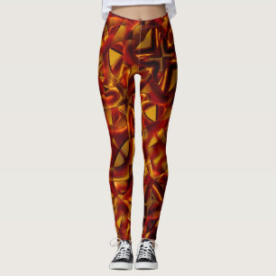 Interlacing of burnt orange ties, sculpted effect leggings
