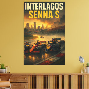 Interlagos Ayrton Senna Tribute Brazilian Grand  Canvas Print