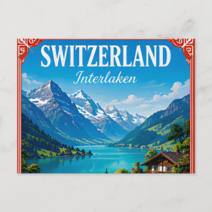 🏔️ Interlaken Switzerland Alpine Vacation Memory Postcard