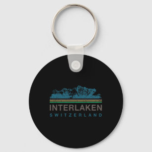 Interlaken Switzerland Swiss Mountain Climbing Ret Keychain