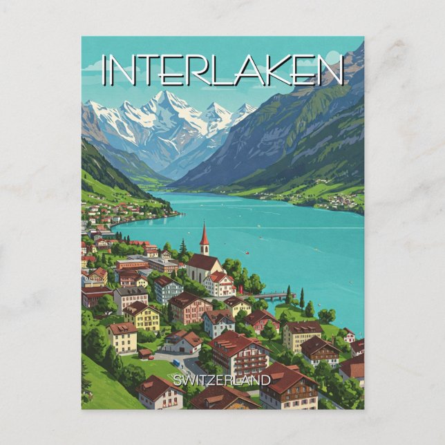 Interlaken Switzerland Travel Postcard (Front)