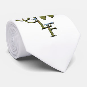 Interlinked Golf Logo And Golf Course, Tie