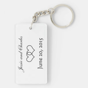 Interlocked Hearts - Black and White Keychain