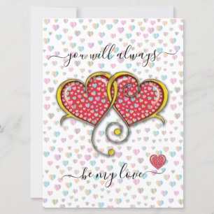 Interlocked Hearts Custom Elegant Valentine’s Day Card