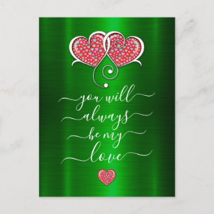 Interlocked Hearts Custom Elegant Valentine’s Day Postcard