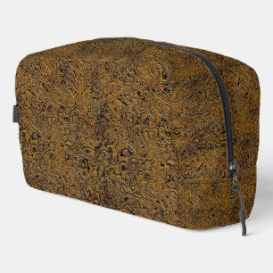 "Interlocking Brown Faux Leather" Dopp Bag