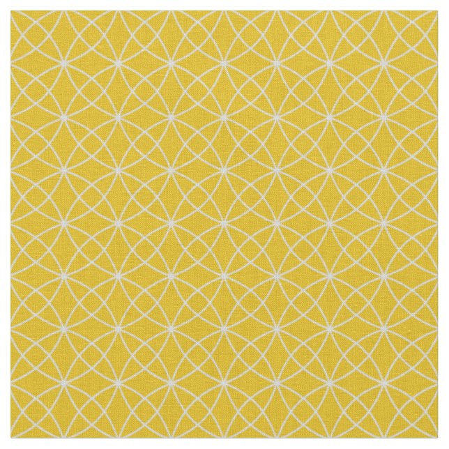Interlocking Curves on Dark Yellow Fabric (Close Up)