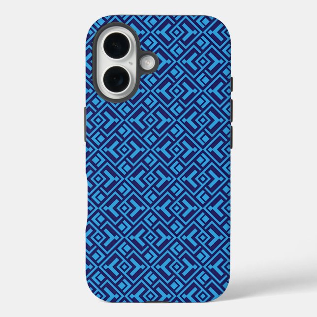 Interlocking Diamonds: Dark Blue Geometric Pattern Case-Mate iPhone Case (Back)