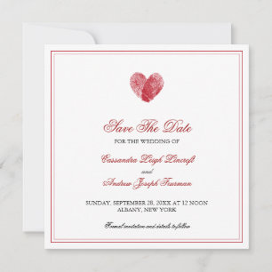 Interlocking Fingerprints Save the Date Invitation