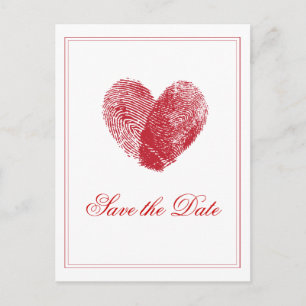 Interlocking Fingerprints Save the Date Postcard