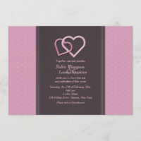 Interlocking Hearts Lesbian Wedding Invitation