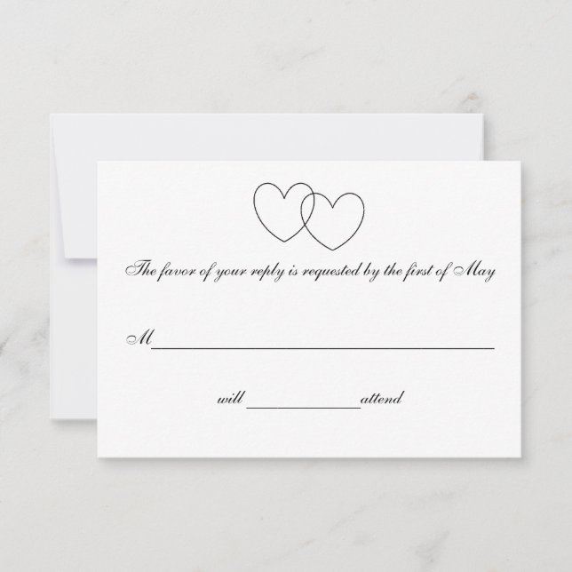 "Interlocking Hearts" Response Cards (Front)