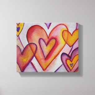 Interlocking Love Hearts Canvas Art Paintings