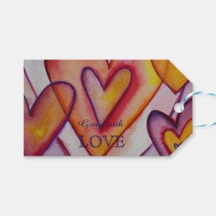 Interlocking Love Hearts Custom Card Gift Tags