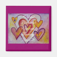 Interlocking Love Hearts Custom Magnets