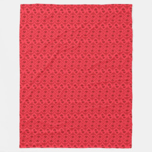 Interlocking Red Hearts Optical Pattern Fleece Blanket