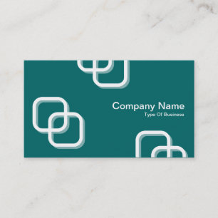 Interlocking Squares 3d - White on Moss Green Business Card