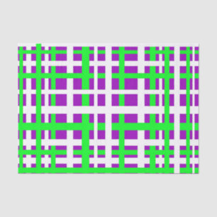Interlocking Stripes Black Green Purple Tissue Paper