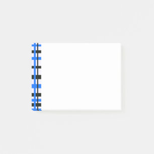 Interlocking Stripes Black White Blue Post-it Notes
