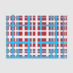 Interlocking Stripes White Red Light Blue Tissue Paper